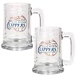 Los Angeles Clippers NBA 2pc 15oz Glass Tankard Set - Primary Logo by Great American Products