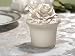 Glass Candle w Rose Top Pearl White (Set of 48) - Baby Shower Gifts & Wedding Favors