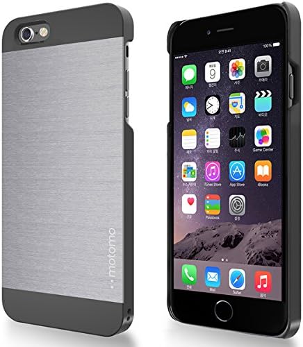 LIMITED STOCK SALE Iphone 6 Plus &amp; 6S Plus [5.5],PREMIUM Slim Aluminum Alloy Case Brushed Impact Absorbent Bumper Shock Silver INO Metal PVC Skin Cover Motomo