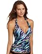 La Blanca Womens Ikat Escape Halter Cup Tankini