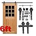 Topeakmart 6ft Sliding Barn Door Hardware Track Kit Garage Hanging Door Window Track System Closet Cabinet Door Track Rail Rollers Accessories Set Indoor/Outdoor Interior/Exterior