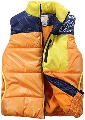 XiaoYouYu Big Boy's Patchwork Style Thick Winter Insulated Outerwear Vests
