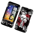 HTC G2 / Vision (T-Mobile) Rubberized Snap On Protector Hard Case "Cross 'N Skulls" Design