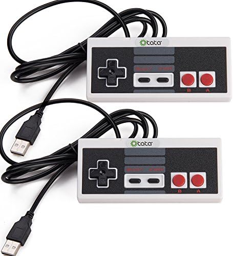 2 Pack NES USB Retro Gamepad,[kiwitatá®] Classic USB PC Remote SFC Game Controller Connector Wired Joypad Gamestick Joysticks for Windows PC MAC Notebook Laptop Slim