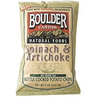 Boulder Canyon Kettle Chips, Spinach and Artichoke, 5-Ounce Bags (Pack of 12)