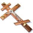 Thick olive wood Russian Orthodox or three-bar Eastern Cross / Crucifix - Also known as the Patriarchal Cross - 25cm or 10 inches