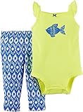カーターズ Carter's ロンパース ボディスーツ ノースリーブ 綿60% ポリエステル40% & パンツ 綿100% 2点セット 2-Piece Bodysuit & Pant Set 3M (