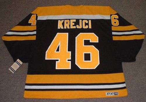 DAVID KREJCI Boston Bruins CCM Vintage Throwback NHL Hockey Jersey, LARGE