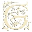 Set of 6 Monogram Embroidered Guest Towel - G Set of 6 Monogram Embroidered Guest Towel - G