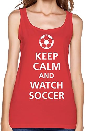 Pipilulu Women's Keep Calm And Watch Soccer F1 Top M Red