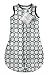 SwaddleDesigns Sleeping Sack with 2-Way Zipper, Cozy Micro Fleece Brown Mod Circles on Pastel Blue, 3-6MO