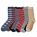 Women and Girls Valued Trouser Socks 6-Pair Crew Socks (Thin Stripe)