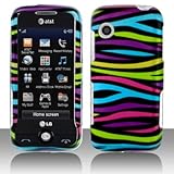 LG Prime GS390 Cell Phone Rainbow Zebra Protective Case