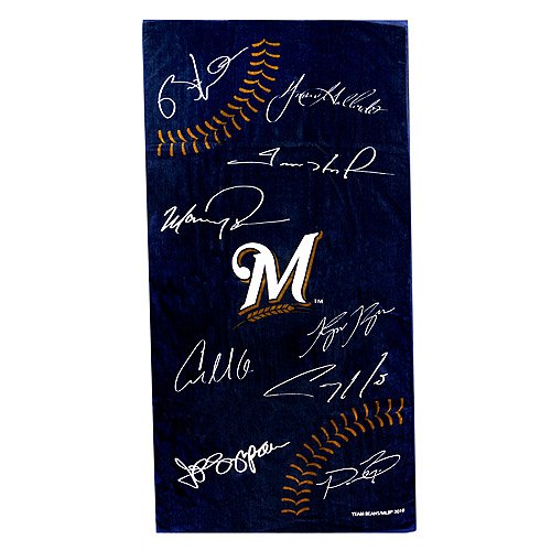 Forever Collectibles MLB Milwaukee Brewers 30X60 Printed Signature Ball Towel