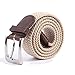 Canvas Elastic Fabric Woven Stretch Multicolored Braided Belts 2041-Beige-XL