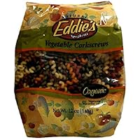 Eddie's Corkscrews Vegetable Pasta Organic, 12-Ounce Bags (Pack of 12)