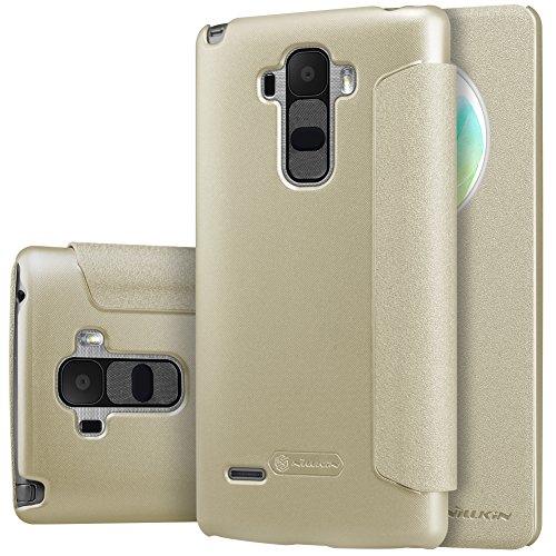 LG G Stylo Case - 3C-Aone Sparkle Quick Window Smart Wake up / Sleep Pu Leather Cover Hard Plastic Case Shell for LG G Stylo H631 MS631 LS770 | LG G4 Stylus(NOT Compatible for LG G4) (Gold)