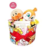 出産祝いに大人気！おむつケーキ アンパンマン・ドキンチャン ウォッシュタオル/誕生日プレゼントギフト ダイパーケーキ (パンパースM18 （1歳のお誕生日プレゼント用に）)