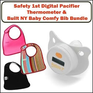 Safety 1st Digital Pacifier Thermometer and 3-Set Built NY Baby Comfy Bib Bundle