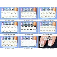 Brillant-Nail-Bindis-exclusiv - 08 Gold-Rot-Crystal
