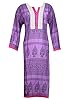 Indian Tunic Dress Kurta Traditional Printed Cotton Kurti Dresses Xl (Purple)