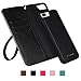 Doormoon Wallet Case for iPhone 7 Plus, iPhone 8 Plus, PU Leather Detachable 2 in 1 Flip Cover Kicktstand Credit Card Slot Magnetic Closure (5.5 inch) Black