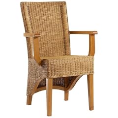 Hansen Rattan 3648/F610 Peddigrohr-Armlehnstuhl honig / gebeizt, ohne Polster / B 62 T 61 H 96 SH 48 cm