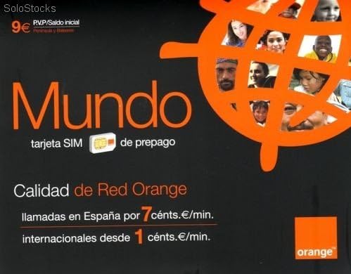 Orange Mundo Spain SIM Card with Euro 5.00 Credit