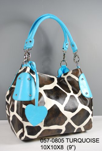 Women Tote Handbags Purse Zebra Print Hobo Bag 057-0805blue