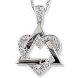 Diamond (.15 ctw) Heart Star Diamond (.15 ctw) Heart Star of David Pendant in White Gold