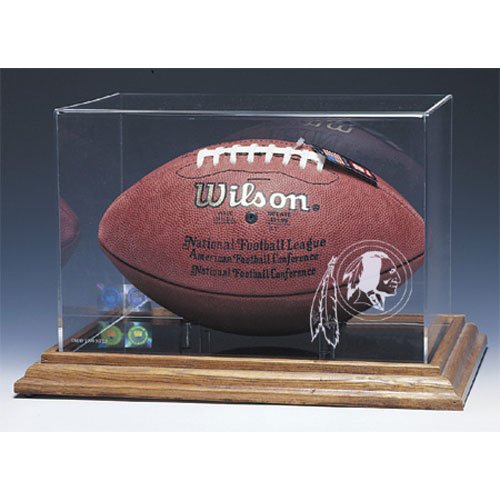 Washington Redskins Nfl Football Display Case (Wood Base) low price Washington Redskins Nfl Football Display Case (Wood Base) low price