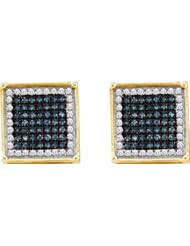 10KT Yellow Gold 0.50 CTW Diamond Micro Pave Earring