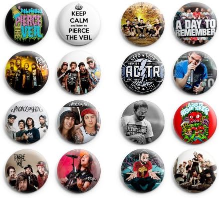 Pierce the Veil / A day To Remember Pinback Buttons 16Pcs 1.25 inch Mix Set