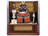 鎧飾り平飾り五月人形よろい　桐塗　銅丸鎧10号平飾り　68-140
