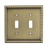 Buy allen + roth Double Toggle Switch Wall Plate, Aged Brass by Allen