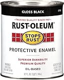 Rust-Oleum 7779504 Protective Enamel Paint Stops Rust, 32-Ounce, Gloss Black