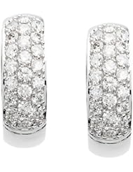 14K White Gold Diamond Huggy Earrings - 0.87 Ct. -- LIFETIME WARRANTY