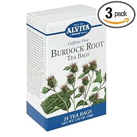 Alvita  Burdock Root, Caffeine Free , 24 tea bags [1.02 oz (29 g)] (Pack of 3)