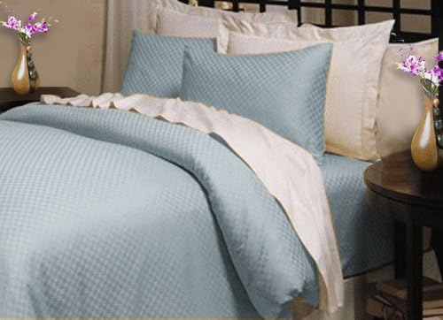 Luxury Hotel Collection Mini Check 300-Thread Count King Duvet Set, Platinum