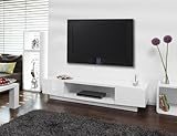 SalesFever Nog Lowboard TV Tisch mit 2 Schubladen weiß hochglanz
