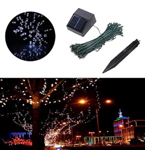 [Promotion] White Solar Powered Garden Tree Lights for Decoration Fairy String Lights 17M 55ft