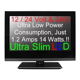 16" Ultra Slim LED Digital Freeview USB Record TV DVD. Caravan HGV Boat. 12 / 24 VOLT DC 12V + 240