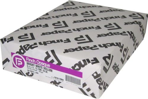 Bright White Vellum 80# Cover 8.5"x11" 250 Sheets