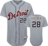 Prince Fielder Jersey: Detroit Tigers #28 Road Grey Size 48