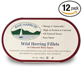 Bar Harbor All Natural Herring with Cabarnet Wine Sauce, 6.7-Ounce Cans (Pack of 12)