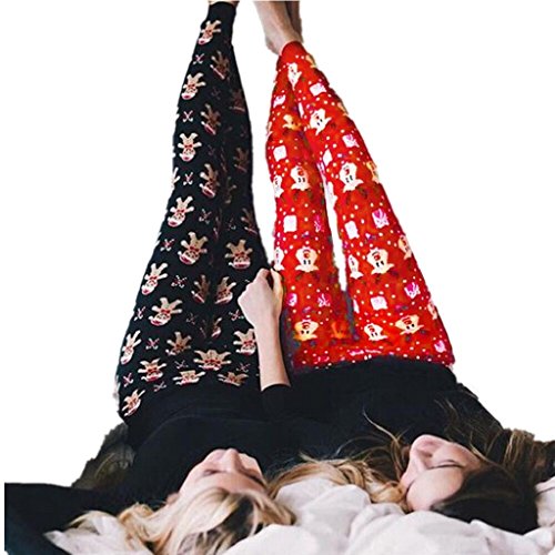 Gillberry Fashion Women Christmas Skinny Printed Stretchy Pants Leggings