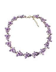 Jewelry: HowFitU Fashion Wheat Alloy Diamond Clavicular Chain Sweater Chain Necklace Purple - HowFitU