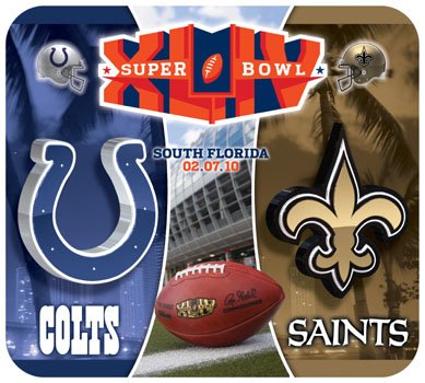 Indianapolis Colts vs New Orleans Saints Super Bowl XLIV 44 MOUSEPAD Mouse Pad