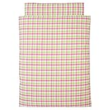 お昼寝用 洗える布団セット《2色チェック:ピンク×黄緑》【日本製】 (園児用　洗える敷布団, ワインバッグ)