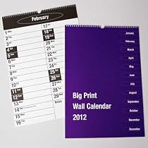 Big Print wall calendar 2012 - large print calendar from RNIB